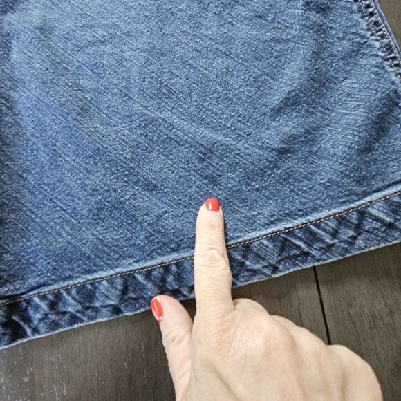 Vtg Old Navy Blue Denim Midi Skirt Size 10 Back Slit Y2k Classic Capsule Modest - Picture 8 of 8